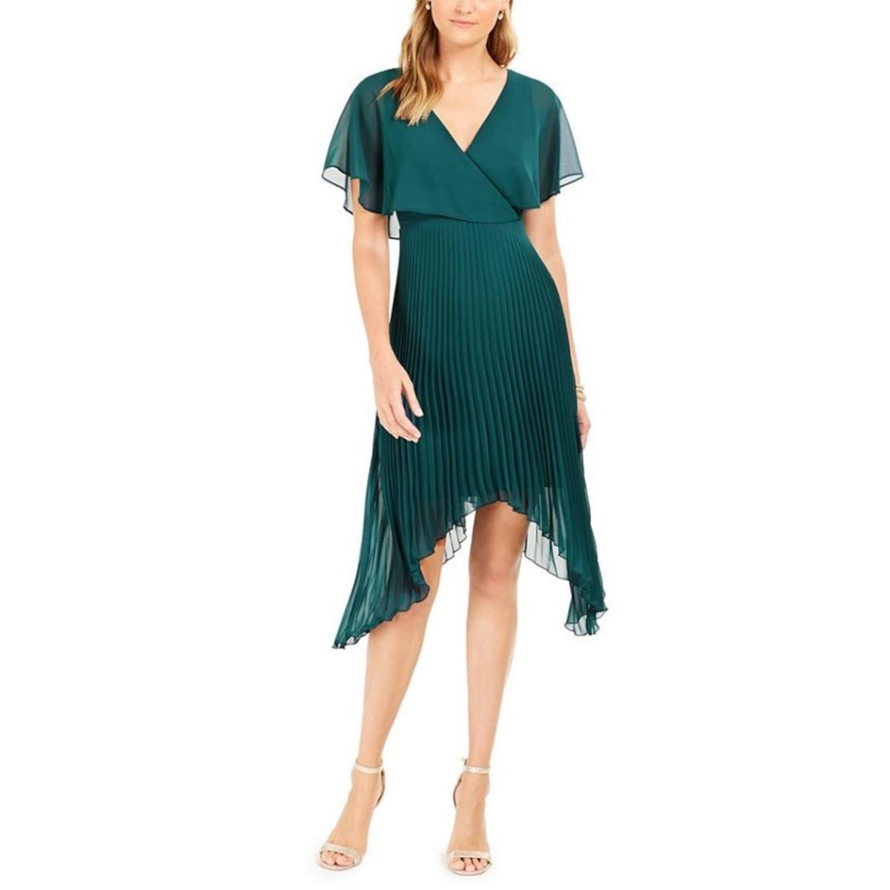 NWT Kensie Handkerchief Hem Pleated Dress